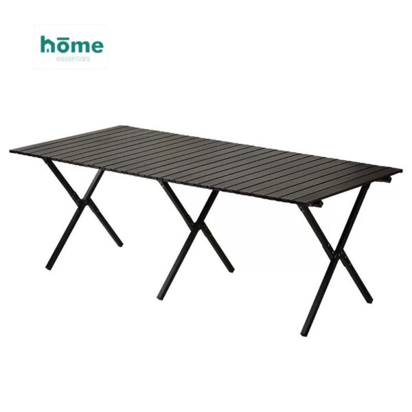 Table d'extérieur et de camping pliable 120cm Noire avec sac de rangement et 4 chaises Kermit Noires – Image 3