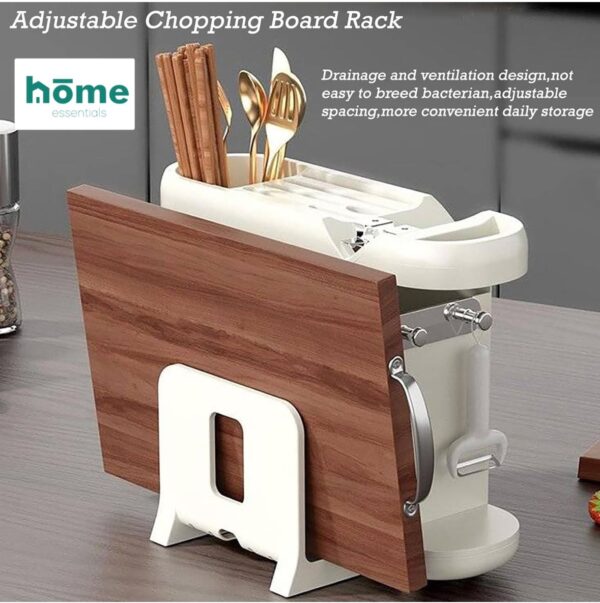 Support multifonctionnel de cuisine pour couverts, planche à découper, support de couteaux de cuisine avec aiguiseur – Image 5