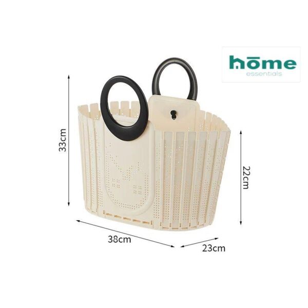 Panier à linge ou de course pliable - petit format (Beige noire - Beige ocre)