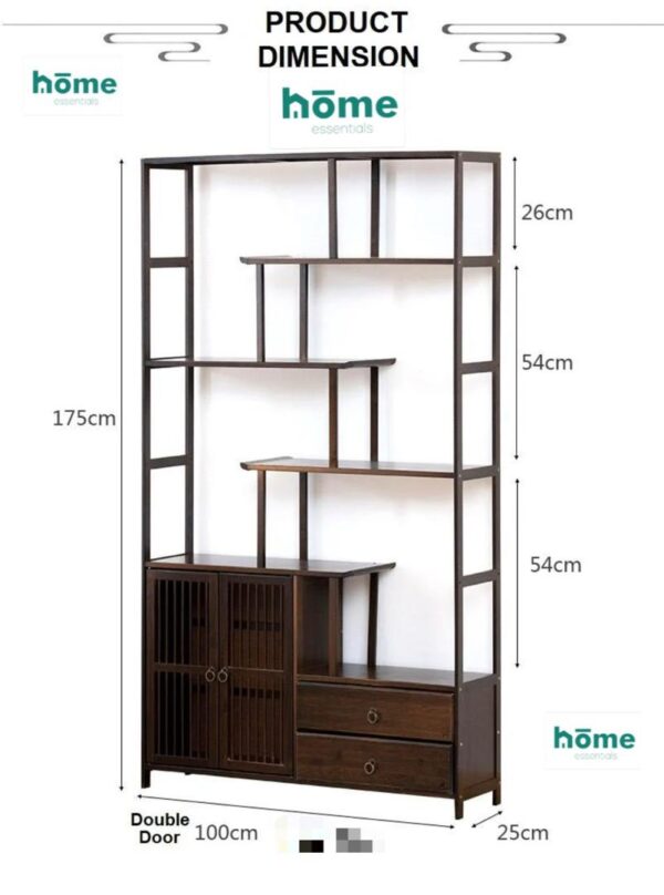 Biliothèque en bambou de style antique, étagère à livres, choix de rangement élégant – Image 4