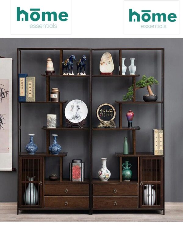 Biliothèque en bambou de style antique, étagère à livres, choix de rangement élégant – Image 2