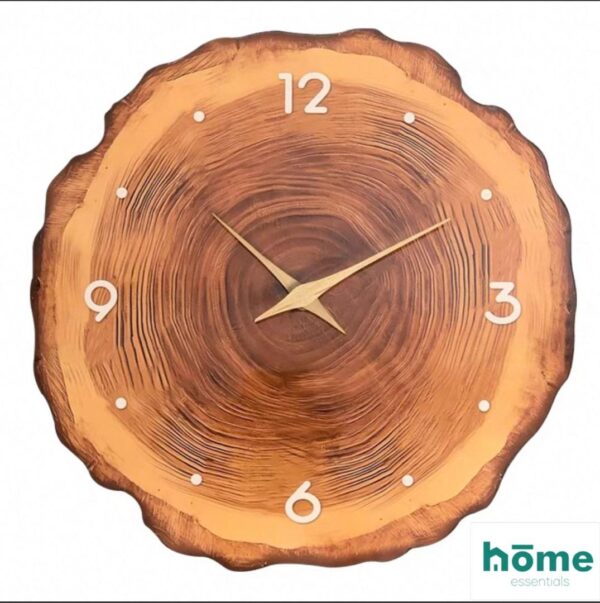 Horloge murale silencieuse en bois 40,6 cm (Marron - Beige)