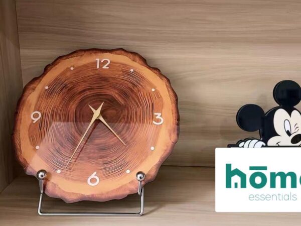 Horloge murale silencieuse en bois 40,6 cm (Marron - Beige) – Image 10