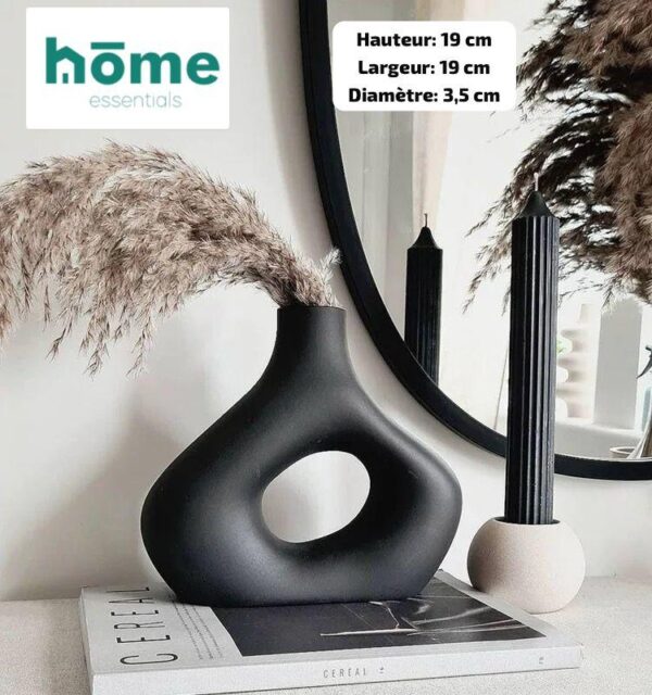Vase en céramique Qiaole Noir